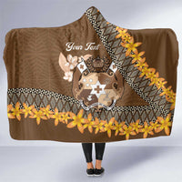 Personalised Tonga Language Week Hooded Blanket Malo e Lelei Tongan Ngatu Pattern - Brown LT14 One Size Brown - Polynesian Pride