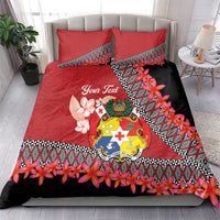 Personalised Tonga Language Week Bedding Set Malo e Lelei Tongan Ngatu Pattern - Red LT14 - Polynesian Pride