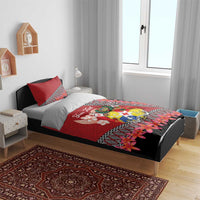 Personalised Tonga Language Week Bedding Set Malo e Lelei Tongan Ngatu Pattern - Red LT14 - Polynesian Pride