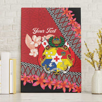Personalised Tonga Language Week Canvas Wall Art Malo e Lelei Tongan Ngatu Pattern - Red LT14 Without Frame Red - Polynesian Pride