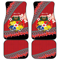 Personalised Tonga Language Week Car Mats Malo e Lelei Tongan Ngatu Pattern - Red LT14 - Polynesian Pride