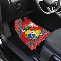 Personalised Tonga Language Week Car Mats Malo e Lelei Tongan Ngatu Pattern - Red LT14 - Polynesian Pride