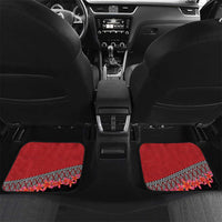 Personalised Tonga Language Week Car Mats Malo e Lelei Tongan Ngatu Pattern - Red LT14 Set 2pcs - Back Red - Polynesian Pride