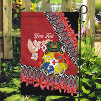 Personalised Tonga Language Week Garden Flag Malo e Lelei Tongan Ngatu Pattern - Red LT14 Garden Flag Red - Polynesian Pride