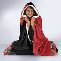 Personalised Tonga Language Week Hooded Blanket Malo e Lelei Tongan Ngatu Pattern - Red LT14 - Polynesian Pride