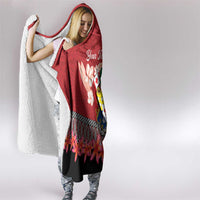 Personalised Tonga Language Week Hooded Blanket Malo e Lelei Tongan Ngatu Pattern - Red LT14 - Polynesian Pride