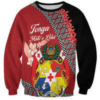 Personalised Tonga Language Week Sweatshirt Malo e Lelei Tongan Ngatu Pattern - Red LT14 Unisex Red - Polynesian Pride