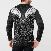 Kia Kaha Te Reo Maori Button Sweatshirt Aotearoa Hei Tiki With Hongi LT14 - Polynesian Pride