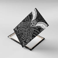 Kia Kaha Te Reo Maori Canvas Wall Art Aotearoa Hei Tiki With Hongi LT14 With Frame Black - Polynesian Pride