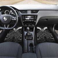 Kia Kaha Te Reo Maori Car Mats Aotearoa Hei Tiki With Hongi LT14 Set 2pcs - Front Black - Polynesian Pride