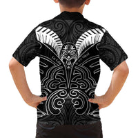 Kia Kaha Te Reo Maori Family Matching Puletasi and Hawaiian Shirt Aotearoa Hei Tiki With Hongi LT14 - Polynesian Pride