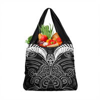 Kia Kaha Te Reo Maori Grocery Bag Aotearoa Hei Tiki With Hongi LT14 1-pack One Size Black - Polynesian Pride