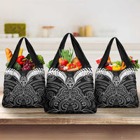 Kia Kaha Te Reo Maori Grocery Bag Aotearoa Hei Tiki With Hongi LT14 3-pack One Size Black - Polynesian Pride