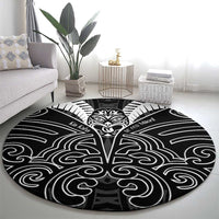 Kia Kaha Te Reo Maori Round Carpet Aotearoa Hei Tiki With Hongi