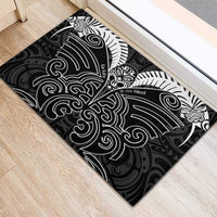 Kia Kaha Te Reo Maori Rubber Doormat Aotearoa Hei Tiki With Hongi LT14 - Polynesian Pride