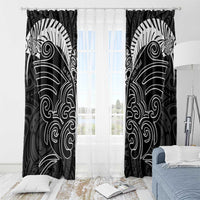 Kia Kaha Te Reo Maori Window Curtain Aotearoa Hei Tiki With Hongi LT14 - Polynesian Pride