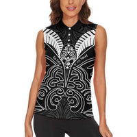 Kia Kaha Te Reo Maori Women Sleeveless Polo Shirt Aotearoa Hei Tiki With Hongi