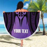 Personalised New Zealand Suffrage Day Beach Blanket Maori Tattoo Galaxy Vibe LT14 - Polynesian Pride