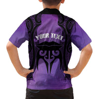 Personalised New Zealand Suffrage Day Family Matching Off The Shoulder Long Sleeve Dress and Hawaiian Shirt Maori Tattoo Galaxy Vibe - Polynesian Pride