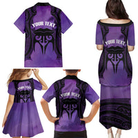 Personalised New Zealand Suffrage Day Family Matching Puletasi and Hawaiian Shirt Maori Tattoo Galaxy Vibe - Polynesian Pride