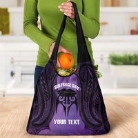 Personalised New Zealand Suffrage Day Grocery Bag Maori Tattoo Galaxy Vibe LT14 - Polynesian Pride