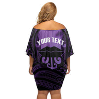 Personalised New Zealand Suffrage Day Off Shoulder Short Dress Maori Tattoo Galaxy Vibe - Polynesian Pride