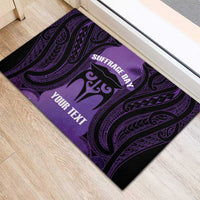 Personalised New Zealand Suffrage Day Rubber Doormat Maori Tattoo Galaxy Vibe LT14 - Polynesian Pride