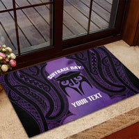 Personalised New Zealand Suffrage Day Rubber Doormat Maori Tattoo Galaxy Vibe LT14 - Polynesian Pride