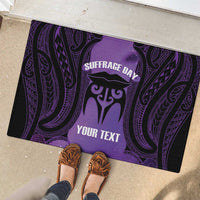 Personalised New Zealand Suffrage Day Rubber Doormat Maori Tattoo Galaxy Vibe LT14 - Polynesian Pride