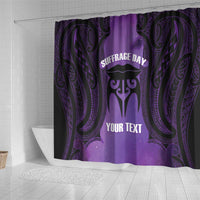 Personalised New Zealand Suffrage Day Shower Curtain Maori Tattoo Galaxy Vibe - Polynesian Pride