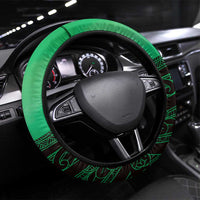 Moko Kauae New Zealand Steering Wheel Cover Maori Chin Tattoo Green LT14 Universal Fit Green - Polynesian Pride