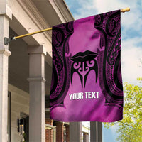 Personalised Moko Kauae New Zealand Garden Flag Maori Chin Tattoo Pink - Polynesian Pride