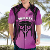 Personalised Moko Kauae New Zealand Hawaiian Shirt Maori Chin Tattoo Pink - Polynesian Pride