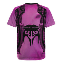 Personalised Moko Kauae New Zealand Rugby Jersey Maori Chin Tattoo Pink - Polynesian Pride