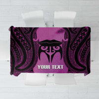 Personalised Moko Kauae New Zealand Tablecloth Maori Chin Tattoo Pink LT14 Pink - Polynesian Pride