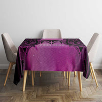 Personalised Moko Kauae New Zealand Tablecloth Maori Chin Tattoo Pink LT14 - Polynesian Pride