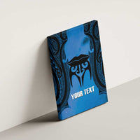 Personalised Moko Kauae New Zealand Canvas Wall Art Maori Chin Tattoo Blue LT14 - Polynesian Pride