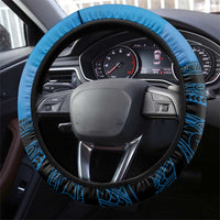 Moko Kauae New Zealand Steering Wheel Cover Maori Chin Tattoo Blue LT14 - Polynesian Pride