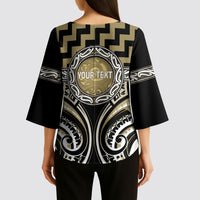 Aotearoa Waikato Tainui Personalised Kimono Sleeve Blouse Maori Iwi Poutama Puhoro Tattoo LT14 - Polynesian Pride