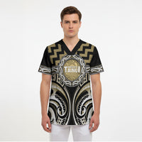 Aotearoa Waikato Tainui Personalised Scrub Top Maori Iwi Poutama Puhoro Tattoo LT14 - Polynesian Pride