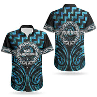 Aotearoa Ngati Kahungunu Personalised Couples Matching Off The Shoulder Long Sleeve Dress and Hawaiian Shirt Maori Iwi Poutama Puhoro Tattoo LT14 - Polynesian Pride