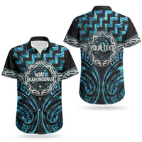 Aotearoa Ngati Kahungunu Personalised Couples Matching Short Sleeve Bodycon Dress and Hawaiian Shirt Maori Iwi Poutama Puhoro Tattoo LT14 - Polynesian Pride