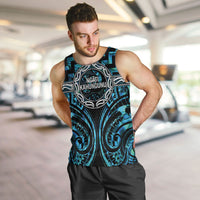 Aotearoa Ngati Kahungunu Personalised Men Tank Top Maori Iwi Poutama Puhoro Tattoo LT14 Turquoise - Polynesian Pride