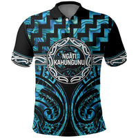 Aotearoa Ngati Kahungunu Personalised Polo Shirt Maori Iwi Poutama Puhoro Tattoo LT14 Turquoise - Polynesian Pride