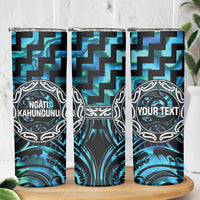 Aotearoa Ngati Kahungunu Personalised Skinny Tumbler Maori Iwi Poutama Puhoro Tattoo LT14 - Polynesian Pride