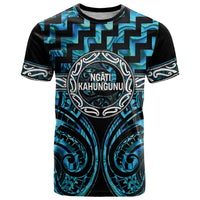 Aotearoa Ngati Kahungunu Personalised T Shirt Maori Iwi Poutama Puhoro Tattoo LT14 Turquoise - Polynesian Pride