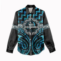 Aotearoa Ngati Kahungunu Personalised Women Casual Shirt Maori Iwi Poutama Puhoro Tattoo LT14 - Polynesian Pride