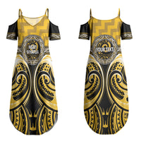 Aotearoa Ngati Whatua Personalised Couples Matching Summer Maxi Dress and Hawaiian Shirt Maori Iwi Poutama Puhoro Tattoo LT14 - Polynesian Pride