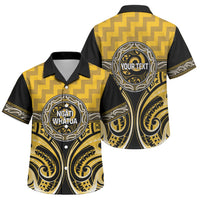 Aotearoa Ngati Whatua Personalised Family Matching Puletasi and Hawaiian Shirt Maori Iwi Poutama Puhoro Tattoo LT14 Son's Shirt Yellow - Polynesian Pride
