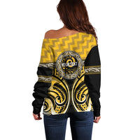 Aotearoa Ngati Whatua Personalised Off Shoulder Sweater Maori Iwi Poutama Puhoro Tattoo LT14 - Polynesian Pride